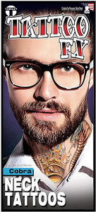 Tinsley Transfers Neck Tattoo - Cobra Tinsley Transfers Neck Tattoo - Cobra