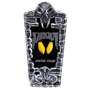 Scarecrow Glam Vampire Fangs in Gold (in packaging). Sold by Norcostco. Scarecrow Glam Vampire Fangs in Gold (in packaging). Sold by Norcostco.