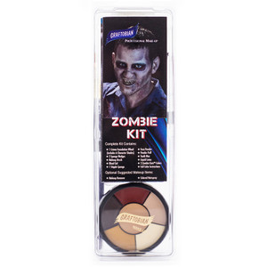 Graftobian Zombie Makeup Kit (in clamshell packaging). Sold by Norcostco. Graftobian Zombie Makeup Kit (in clamshell packaging). Sold by Norcostco.