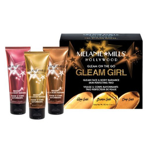Melanie Mills Hollywood Gleam on the Go Kit (components). Sold by Norcostco.
