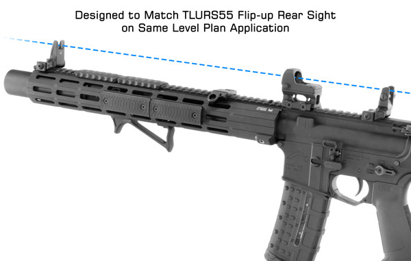 UTG PRO Low Profile Flip-Up Backup Iron Sights (BUIS) - Picatinny Rail Mount, Made In USA