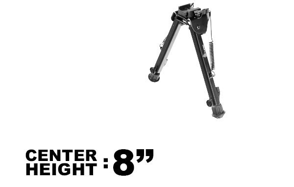 UTG SUPER DUTY BIPOD, QUICK DETACH, 8.0"12.8" CENTER HEIGHT