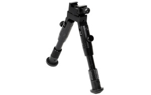 UTG SHOOTER'S SWAT BIPOD, RUBBER FEET, 6.2"-6.7" CENTER HEIGHT
