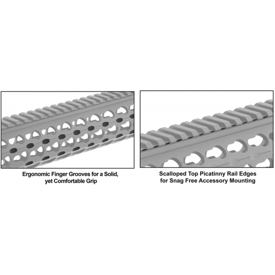 UTG PRO® SUPER SLIM FREE FLOAT KEYMOD HANDGUARD, FOR RUGER® RPR, 15 ...