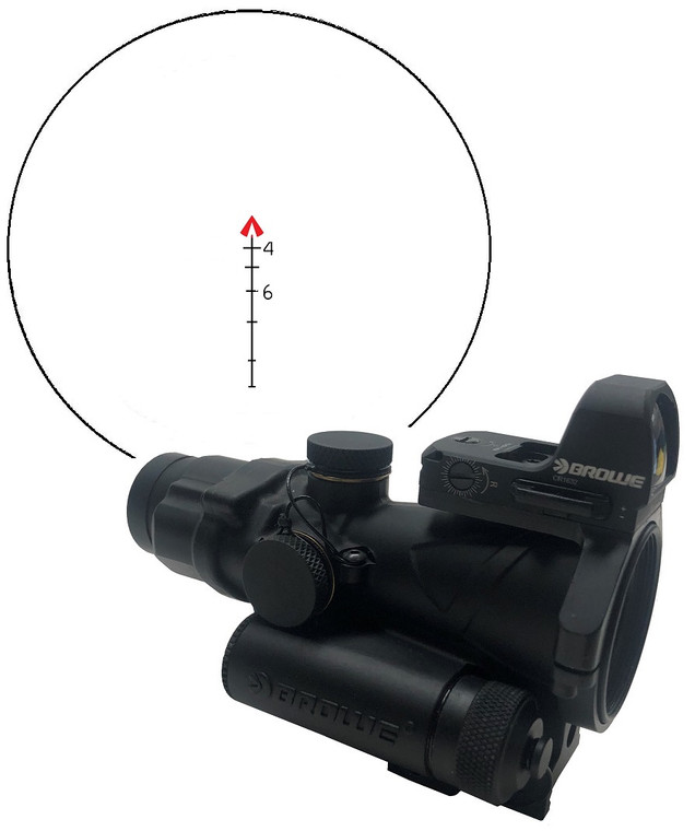 4x32 BROWE Combat Optic - 7.62x51mm Chevron (002) Combo with BMR