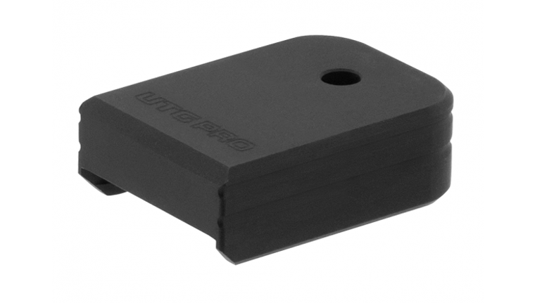 UTG PRO +0 BASE PAD, for GLOCK SMALL FRAME Pistols, MATTE BLACK ALUMINUM SKU PUBGL01