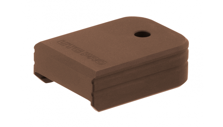 UTG PRO +0 BASE PAD, for GLOCK SM. FRAME Pistols, MATTE BRONZE ALUMINUM