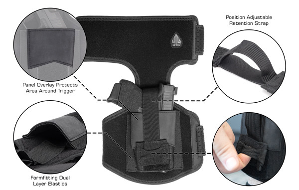 Pvc Utg UTG UNIVERSAL ANKLE HOLSTER, PVC-H191B
