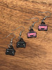 Miata earrings NC 2006-2015 metal enamel dangly shepherds hook NB, choose your color! .5” wide custom jewelry car accessories