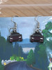 Cappuccino earrings metal enamel dangly shepherds hook NB, choose your color! .5” wide custom jewelry car accessories