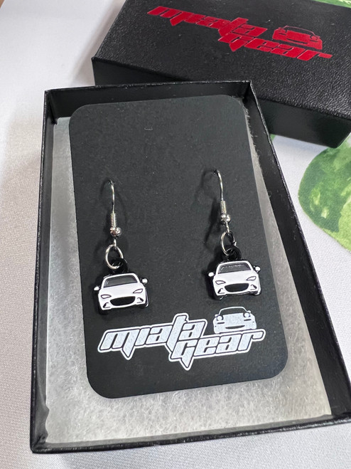 Miata earrings ND  metal enamel dangly shepherds hook NA, choose your color! .5” wide custom jewelry car accessories Miata earrings ND  metal enamel dangly shepherds hook NA, choose your color! .5” wide custom jewelry car accessories