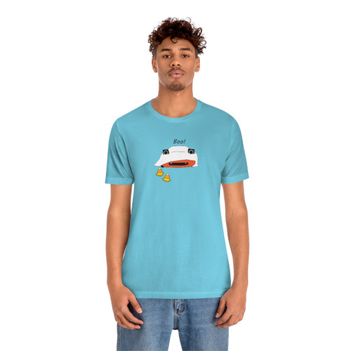 Spooky Miata - Halloween Miata Ghost with Candy Cones - Unisex Jersey Short Sleeve Tee- multiple colors Spooky Miata - Halloween Miata Ghost with Candy Cones - Unisex Jersey Short Sleeve Tee- multiple colors