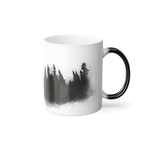 Hidden Sasquatch in the mist Color Morphing Forest Mug - 11oz Nature Inspired Heat Change Coffee Cup Hidden Sasquatch in the mist Color Morphing Forest Mug - 11oz Nature Inspired Heat Change Coffee Cup