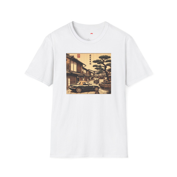 Miata in vintage Kyoto Japan, JDM Unisex Softstyle T-Shirt