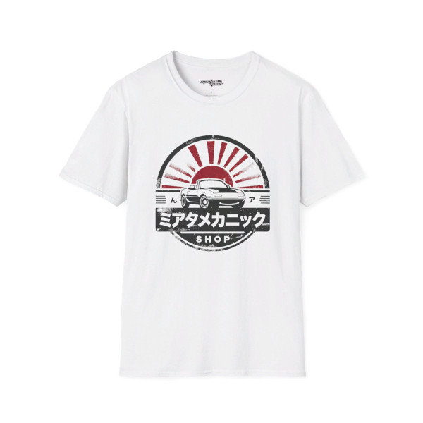 Miata Mechanic Vintage Japanese Shop Unisex Softstyle T-Shirt