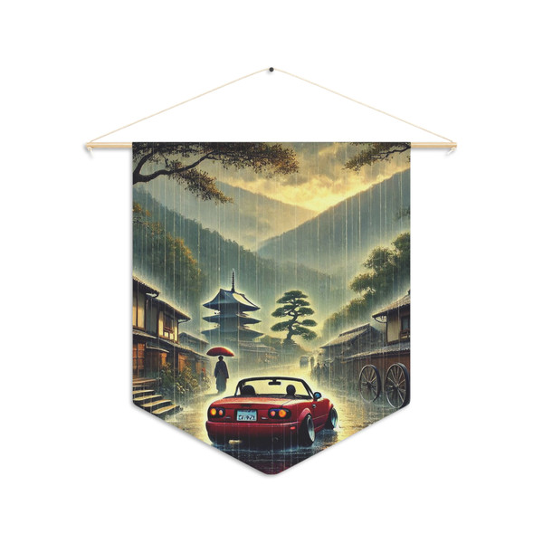 Miata in the Rain Pennant