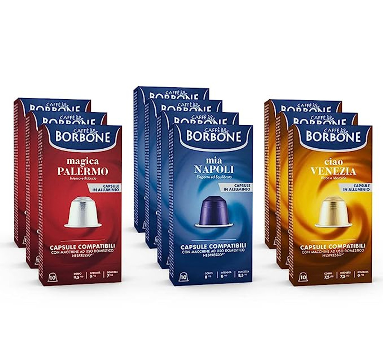 Caffè Borbone 100 Coffee Capsules Compatible Nespresso Black Blend, NOT  COMPATIBLE with Vertuo, Intensed and Marked Flavour, Roasted and Freshly