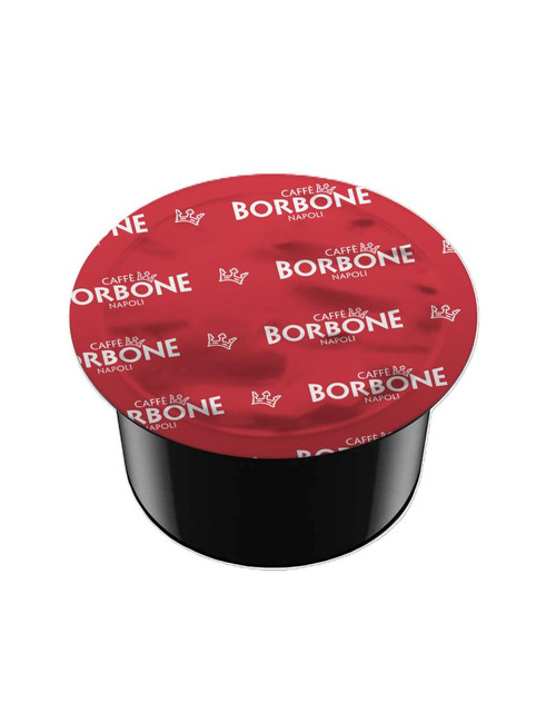 Red Blend, Miscela Rossa Coffee Blend Espresso Capsules for Lavazza Blue Machines, The pod has a red foil top with the Caffe Borbone logo