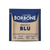 front of an individually wrapped Caffe Borbone paper pod. Ground Coffee Espresso Pods, recyclable wrap, Miscela blu (blue blend), 100% eco friendly