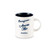Caffe Borbone Ceramic Mug, white ceramic mug with 'Buongiorno... Amore Mio' text and Caffe Borbone logo, black interior.