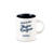 Caffe Borbone Ceramic Mug, white ceramic mug with blue interior and printed Italian quote.