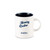 Caffè Borbone white ceramic mug with navy interior with "Morning Routine" printed in cursive.  Towards the bottom of the mug is the Caffe borbone logo