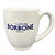 Caffè Borbone Ceramic Bistro Mug in white with navy logo, 15 oz, clean and modern shape. - thumbnail view