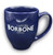 Caffe Borbone Ceramic Bistro Mug, navy blue ceramic coffee mug with white logo and inscription. - thumbnail view