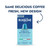 Caffe Borbone Decaffeinated Blend - Aluminum Nespresso®* Compatible Capsules, product package with blue capsules and branding details.