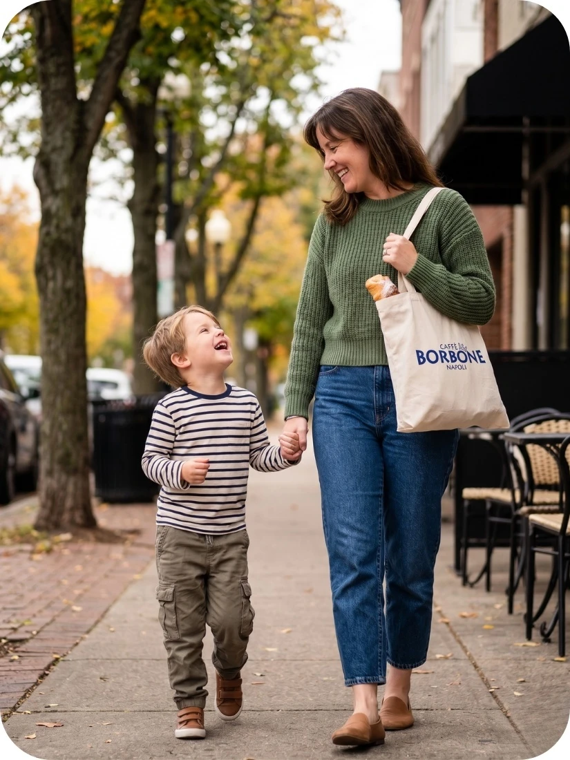 A Mom and Her Son Model Canvas Tote Bags