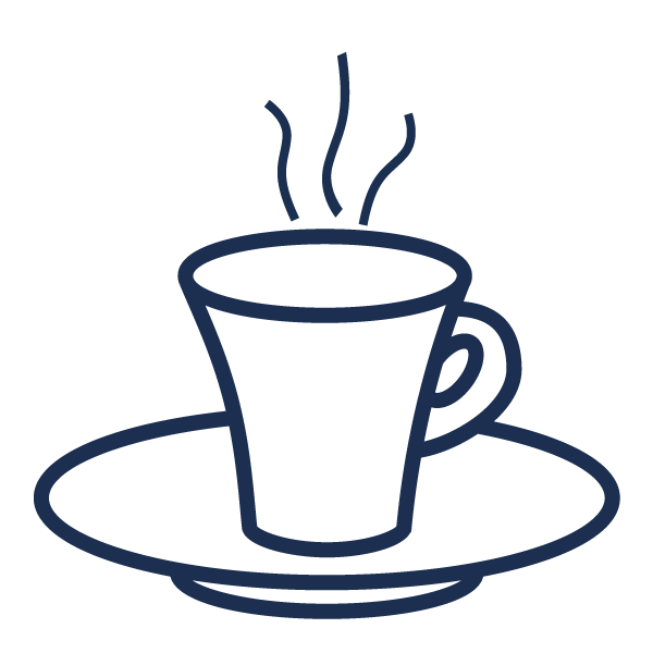 a cup of coffee on a plate