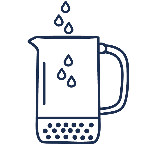 a coffee pot with water dripping into it
