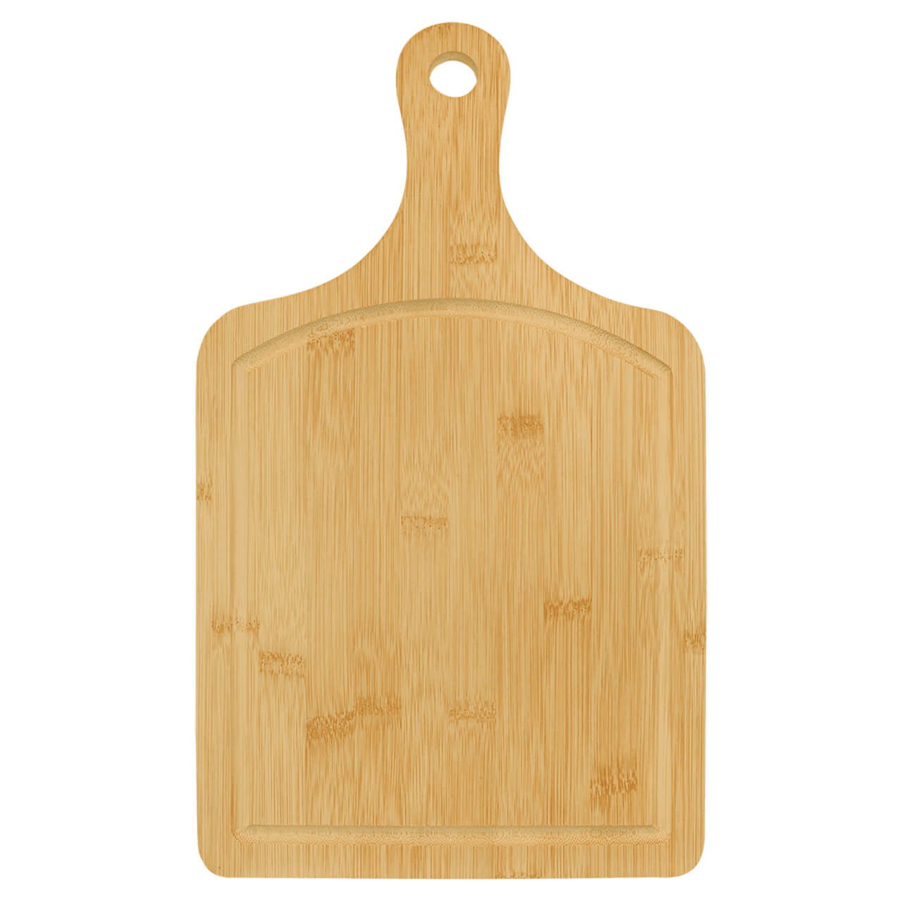 Elevate your kitchen adventures with our premium 15.5 x 9 inch bamboo paddle shaped cutting board, crafted from bamboo for exceptional durability, natural antimicrobial properties, and a built-in drip ring to catch juices and prevent messes during chopping veggies, meats, or fruits. This versatile eco-friendly bamboo chopping board doubles as a stylish serving paddle or charcuterie display with its ergonomic handle, smooth food-safe finish, and custom engraving options for personalized designs like family motifs. Great housewarming or hostess gift