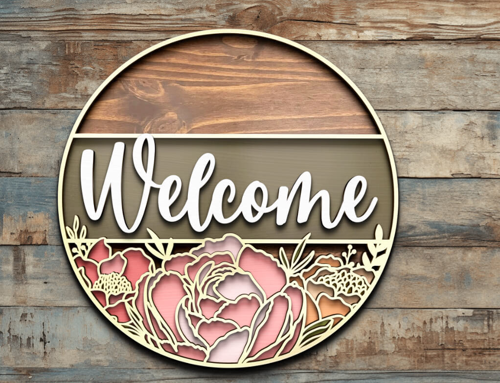 Acrylic Wood Laser Engraved Sign