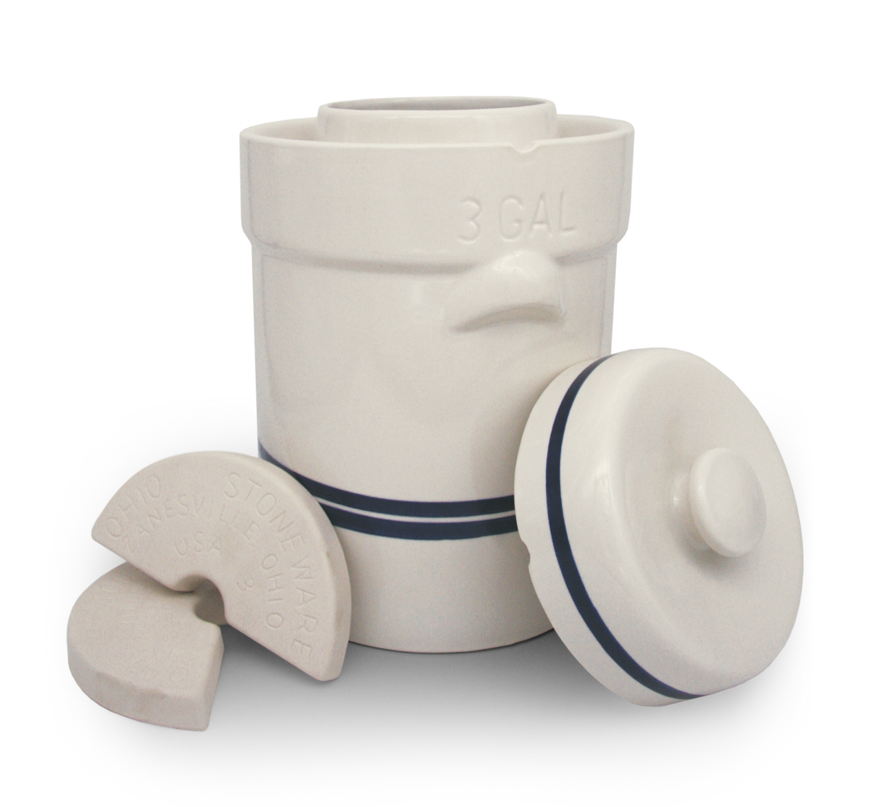 Water Seal Fermentation Crock 3 Gallon Starter Kit [Boxed]