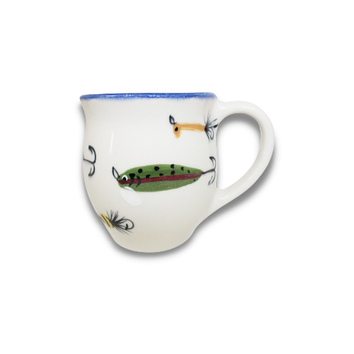 cups with fishing lure patch Fishing Lures Pattern ~ Latte Mug