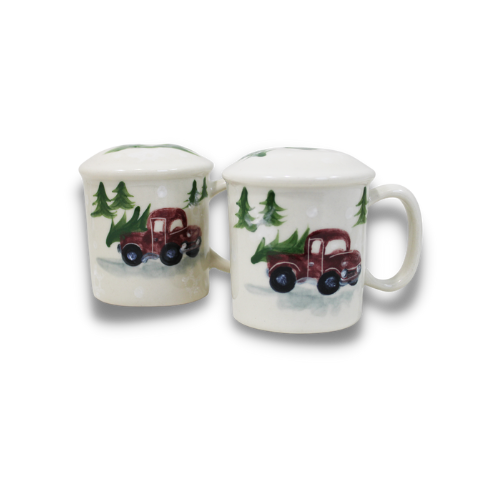 Red Truck Pattern ~ Salt & Pepper Shakers