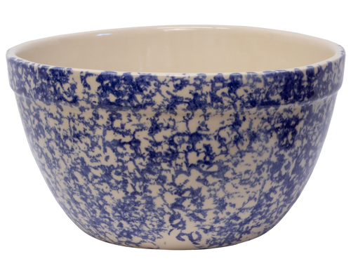 Shoulder Bowl ~ 12" Blue  Sponge Pressed