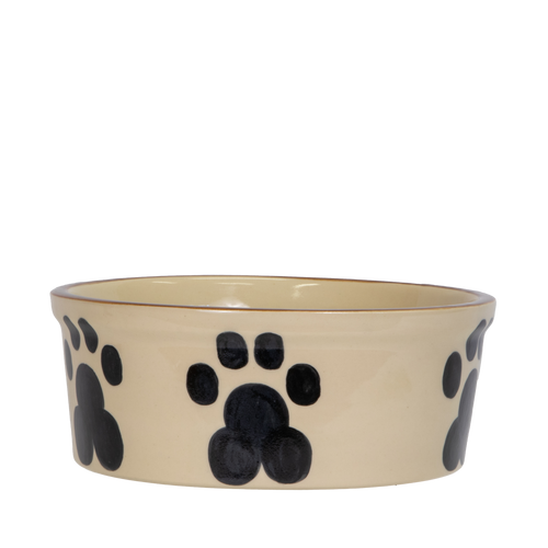 Pet Feeder ~ Large Brown Hand-Decorated Dog Bowl