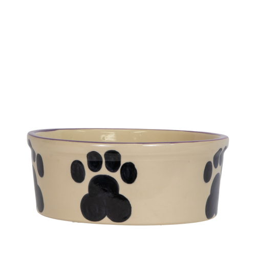 Pet Feeder ~ Large Purple Hand-Decorated Dog Bowl