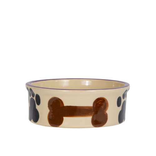 Pet Feeder ~ Medium Purple Hand-Decorated Dog Bowl