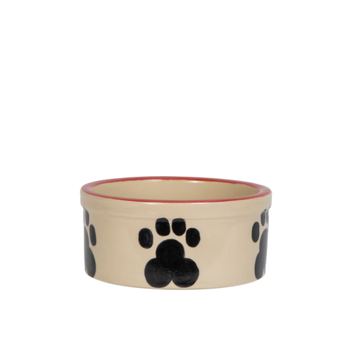 Pet Feeder ~ Small Red Hand-Decorated Dog Bowl