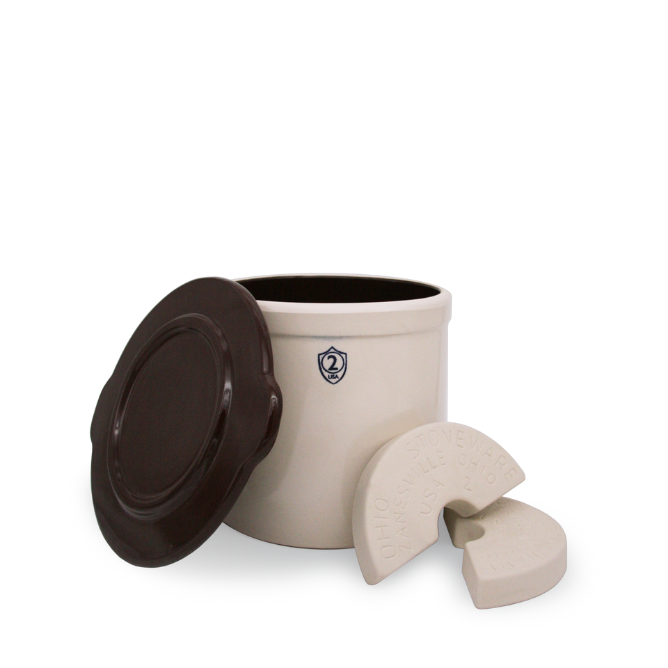 Water Seal Fermentation Crock 3 Gallon Starter Kit [Boxed]
