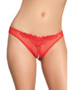 Crotchless Thong w/Pearls Red O/S