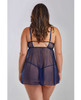 Jennie Cross Dyed Galloon Lace &amp; Mesh Babydoll Navy 3X