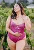 Quinn Cross Dyed Galloon Lace & Mesh Teddy Wine SM