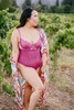 Quinn Cross Dyed Galloon Lace & Mesh Teddy Wine SM