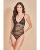 Mesh Soft Cup Teddy w/Contrast Lines Black SM