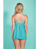 Riley Eyelash Lace Soft Cup Babydoll &amp; Panty Teal XL