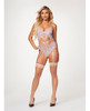 Sheer Mesh &amp; Lace Demi Cup Teddy Lavender MD